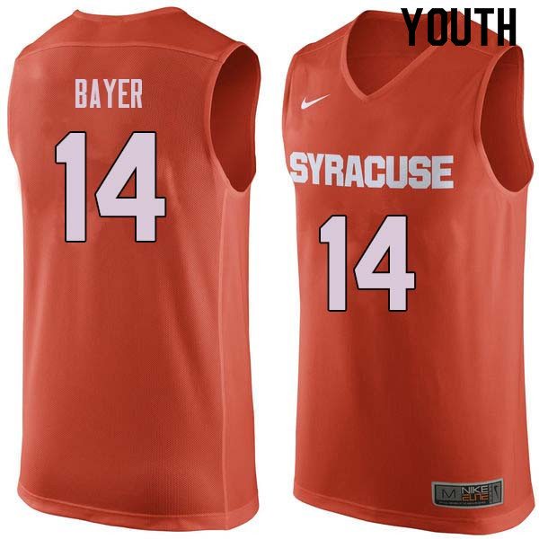 Youth #14 Braedon Bayer Syracuse Orange College Basketball Jerseys Sale-Orange